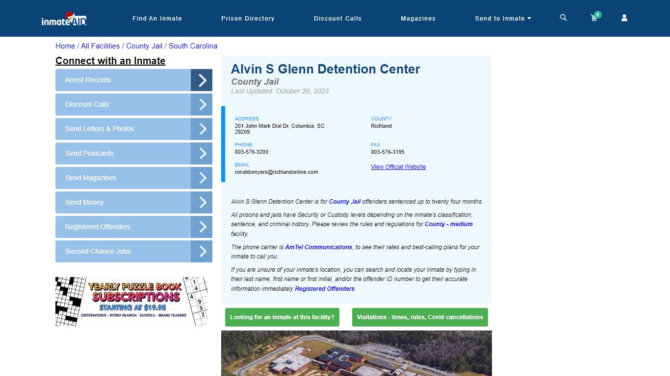 Alvin S Glenn Detention Center - Inmate Locator - Columbia, SC